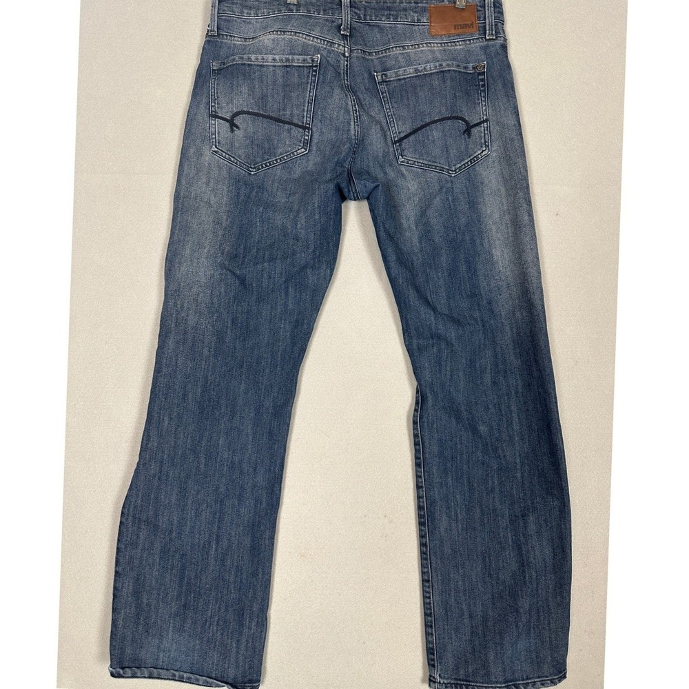 Mavi Josh Jeans Mens 36X32 Blue Bootcut Distressed Dark Wash 5-Pocket Denim Logo